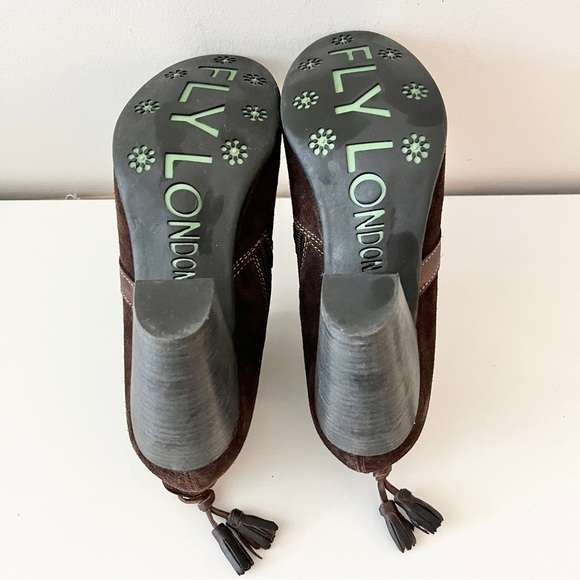 Fly London Brown Suede Heeled Ankle Booties – Western-Inspired Boho Chic, EU41 - Picture 15 of 16